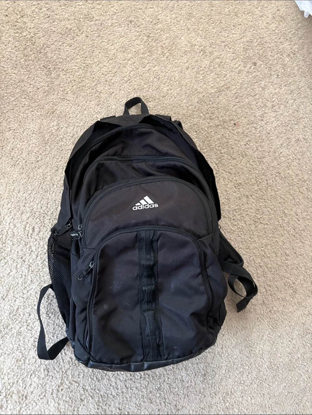adidas Black Mens Backpack with Multiple Compartments